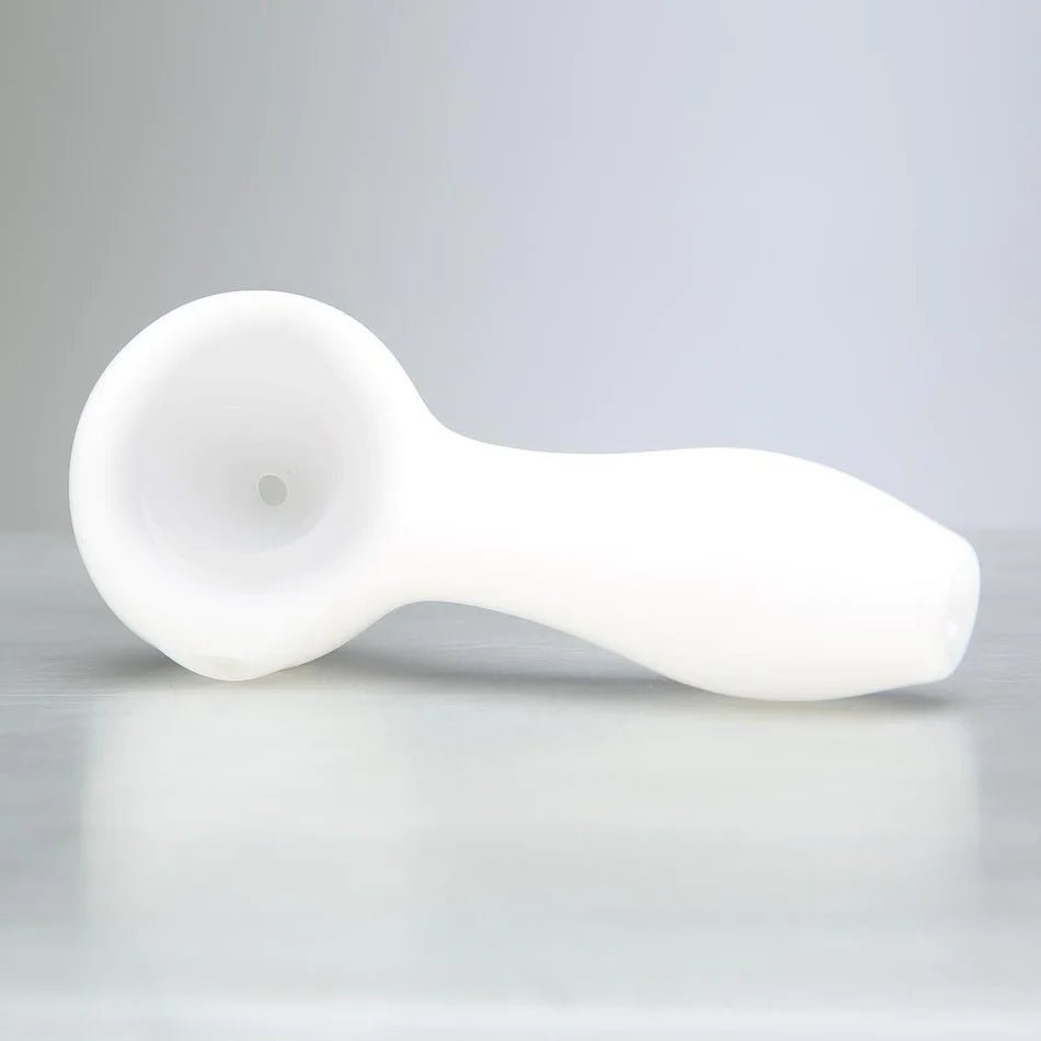 Milky White Glass Smoking Pipe - Greenhut