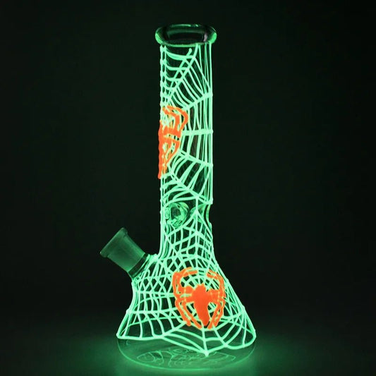 Spider Glow in the Dark Beaker Base Waterpipe 28cm - Greenhut