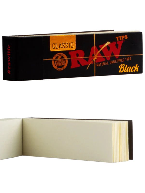 Raw Classic Black Filter Tips - Greenhut